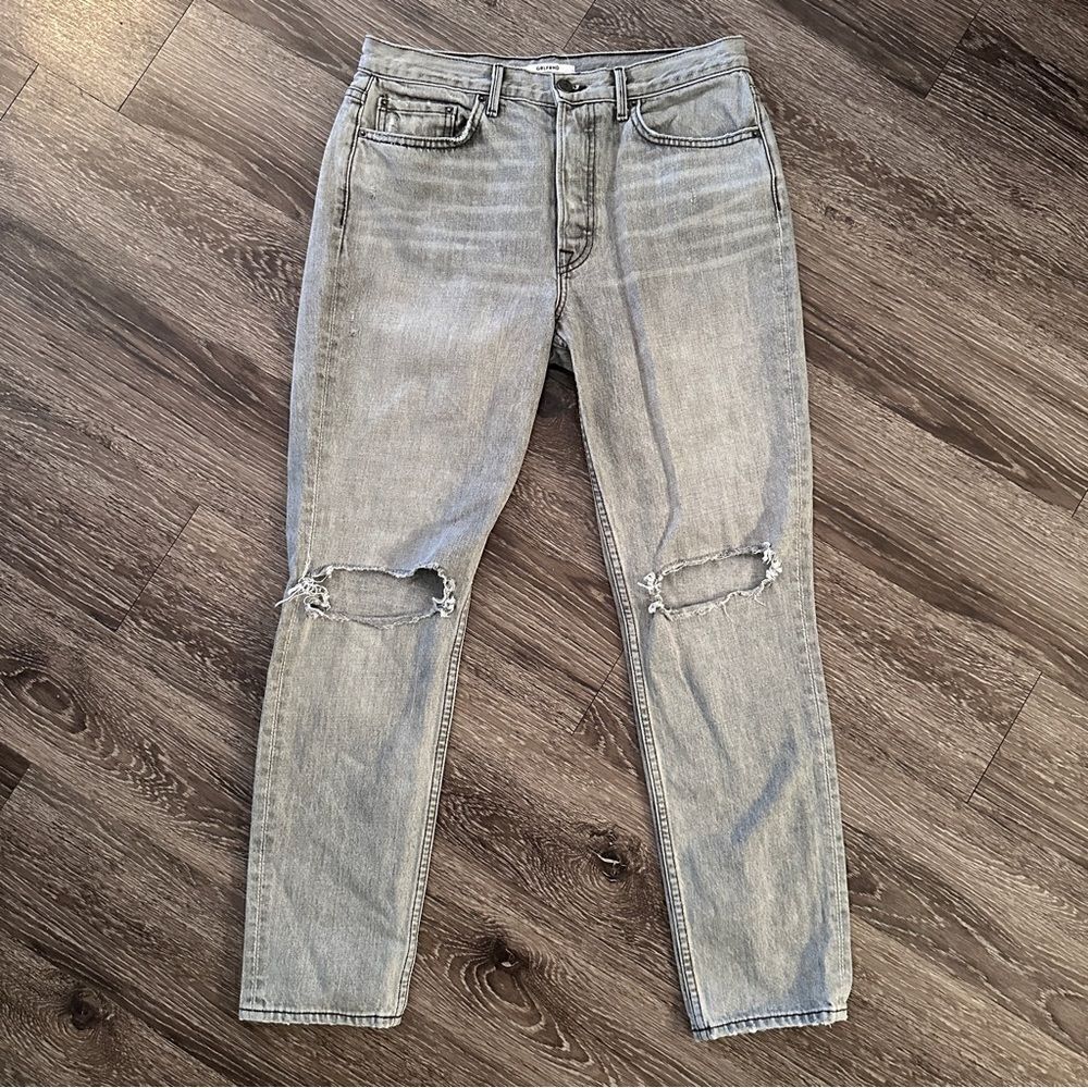 GRLFRND Karolina grey ripped knee jeans